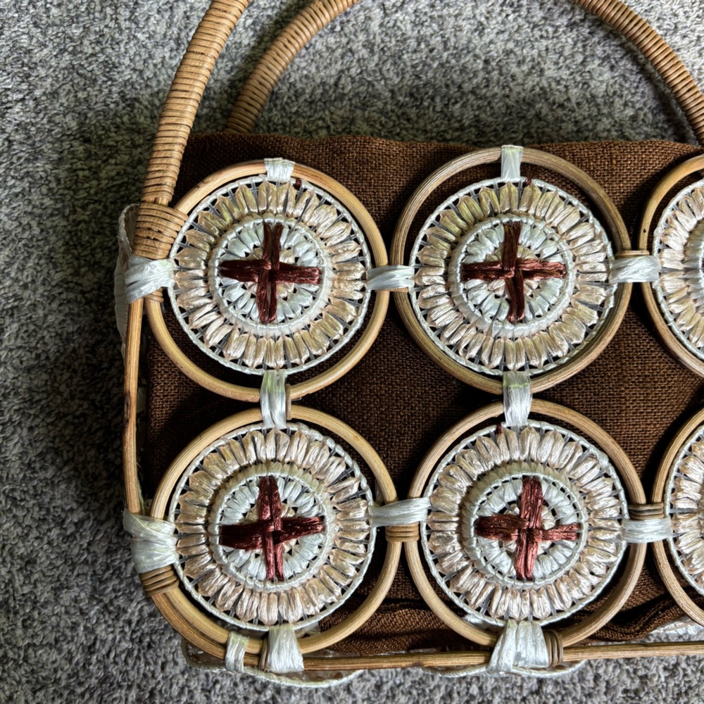 Vintage Rafia Boho Chic Top Handle Bag - Picture 4 of 8